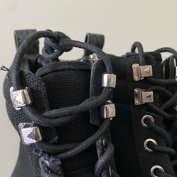 MICHAEL Michael Kors women’s black textured canvas lace up combat boots (READ) - Picture 4 of 12